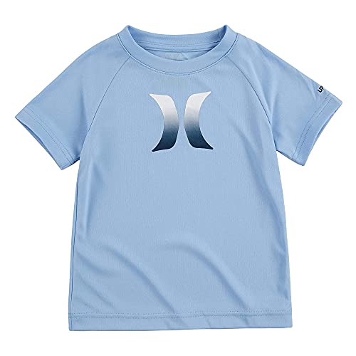 Hurley Boys' Graphic UPF 50+ Rash Guard Swim Shirt - Psychic Blue, Medium