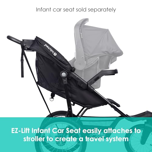 Jogging Stroller with Canopy and Parent Tray - Stellar Black