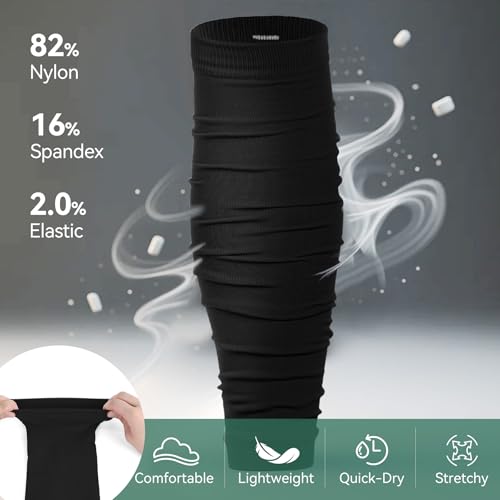 Leg Compression Sleeves for Men - Black One Size Soccer Socks