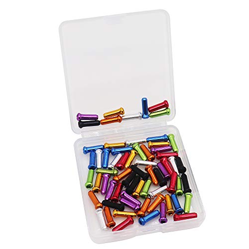 Cable End Crimps - 48 PCS Bike Brake & Shifter Tips, 8 Colors