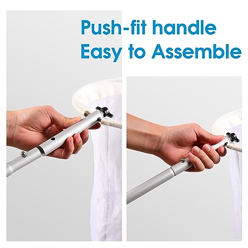 RESTCLOUD 12in Butterfly Net with 36.2in Extend & Detachable Push-Fit Handle, Crushable Pocket Net