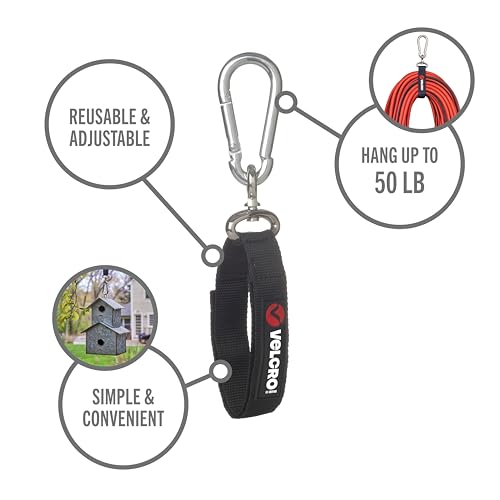Easy Hang Strap with Carabiner Clip - Black, Extra Small