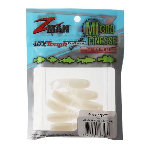 1.75" Swimbait Shad Fryz - Pearl, 8 Pack