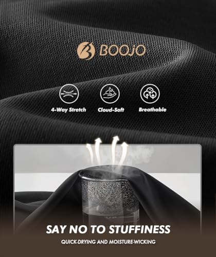 BOOJO Men's Workout T-Shirts 5-Pack with Moisture-Wicking Quick Dry Fabric - Medium, Black & Grey Variants