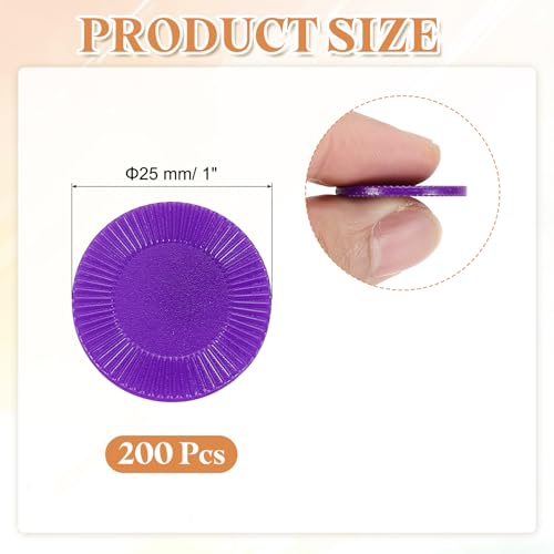 Plastic Poker Chips - 64 Pcs Mini Bingo Chips, 1 Inch, Purple