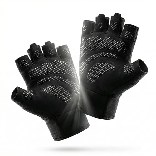 Weight Lifting Gloves with Extended Wrist Support - Black, Medium