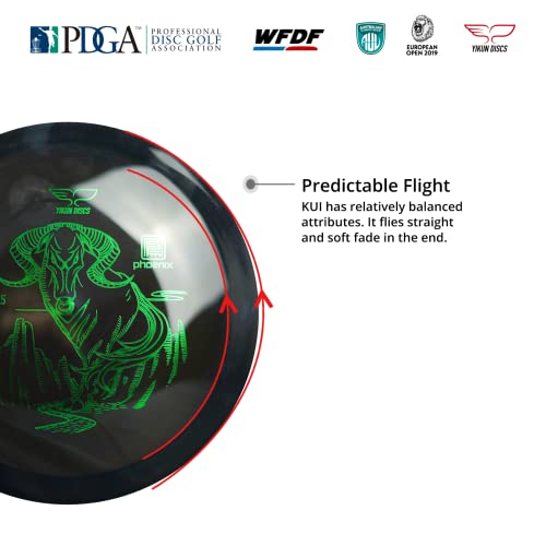 Yikun Midrange Disc Golf Disc - Overstable, PDGA Approved, Black, 165-175g