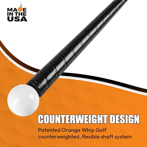 Golf Swing Trainer Aid - Full-Size 47" Orange Whip for Rhythm & Balance