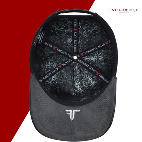 Ferreti Premium Black Baseball Cap with Rooster Metal Plate Adjustable Hat