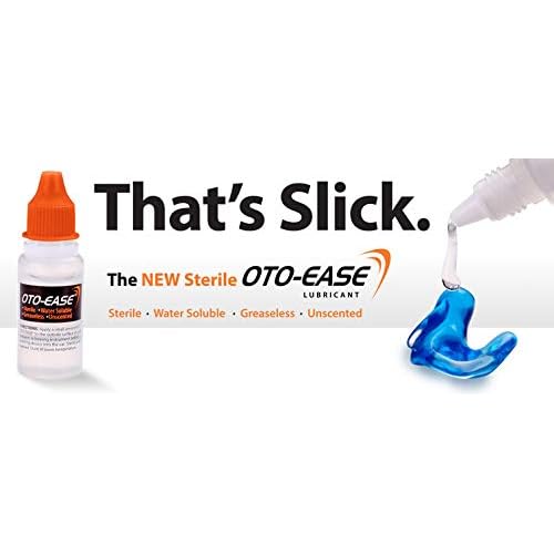 Patin OTO-Ease Custom Earmold Lubricant (2 Pack / 0.5oz Bottle) - Lubricate Ear Plugs, Hearing Aids, Includes AudioWipes Cleaning Towelettes and Liberty Micorfiber Cloth, Purple, 5 Piece Set
