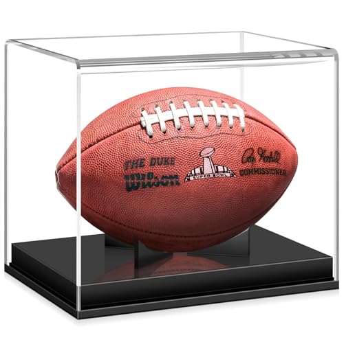 Acrylic Football Display Case with Removable Stand - No Assembly Required