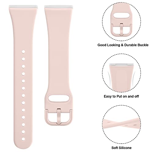 Tobfit 4 Pack Sport Silicone Bands for Fitbit Versa 3/4 & Sense 2 - Pink Sand, Starlight, Mauve, Milk Tea