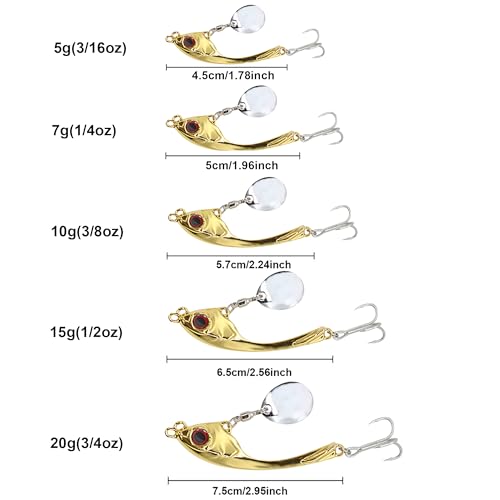FANGBLUE Type F 4-1/4oz Metal VIB Fishing Lure Spinner Jigging Spoons