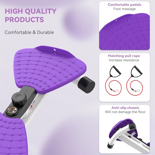Adjustable Waist Twister Machine for Home Gym - Purple