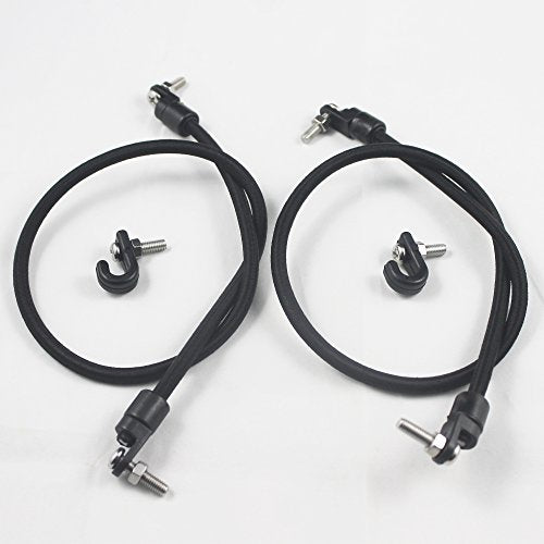 Kayak Bungee Paddle Holders - Pack of 2 with Screws & J-Hooks
