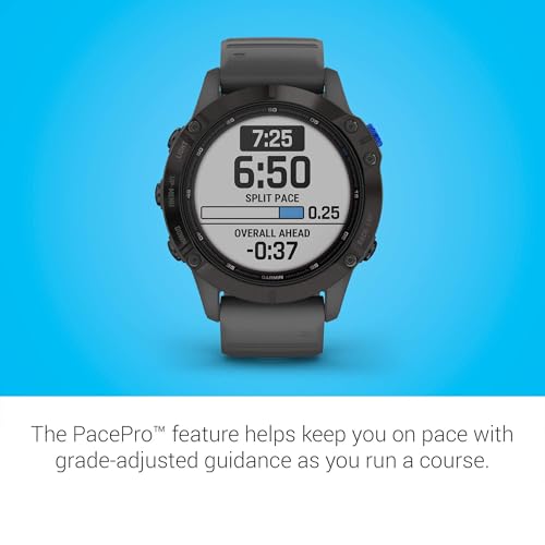 Garmin Fenix 6 Pro Solar GPS Watch - 1.4-Inch Display, Black