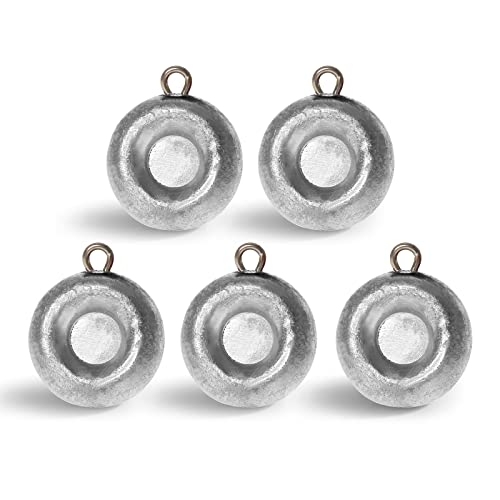1oz Disc Fishing Sinkers - 5 Pieces for Saltwater Fishing