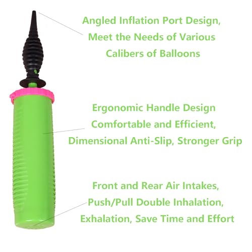 Handheld Balloon Pump 2-Way Dual Action - Green 2 PCS