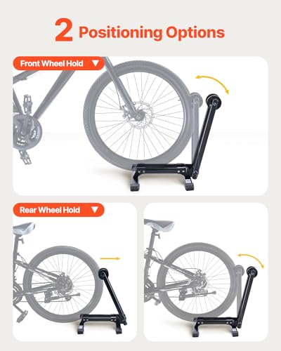 VEVOR Bike Rack (2 Pack) Floor Stand Fits 20-27 Inch Mountain & Road Bikes, Black