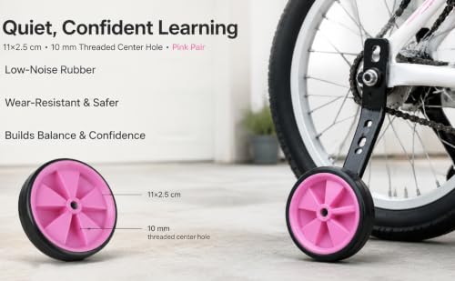 Bicycle Training Wheels for Kids - Low Noise Rubber Support