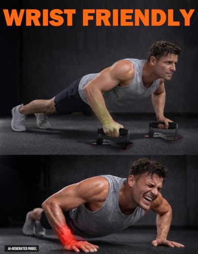 Heavy Duty Steel Push Up Bars with Non-Slip Base - 660 LBS Capacity