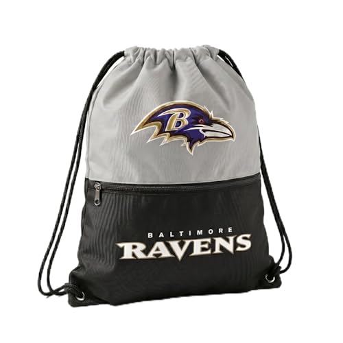 Baltimore Ravens Drawstring Bag with Zippered Pocket - Gym Sackpack