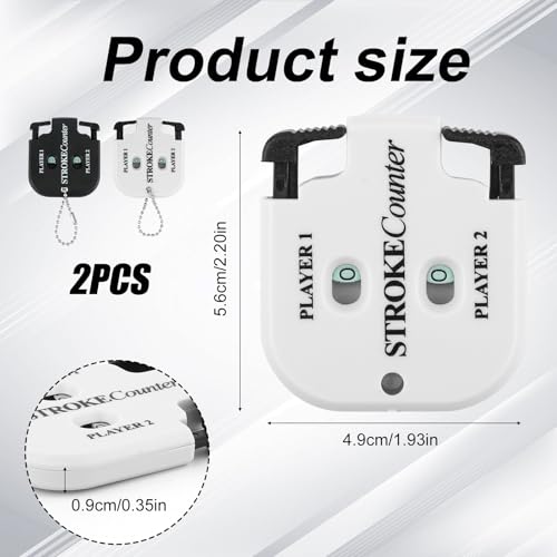 Mini Golf Stroke Counter - 2 Player Score Keeper - White and Black