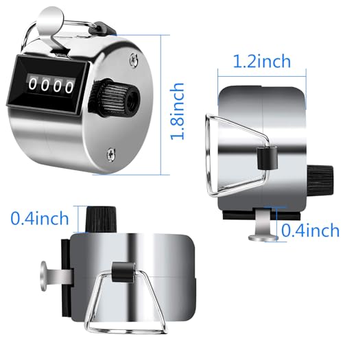 4-Digit Tally Counter Clicker - 2 Pack Metallic