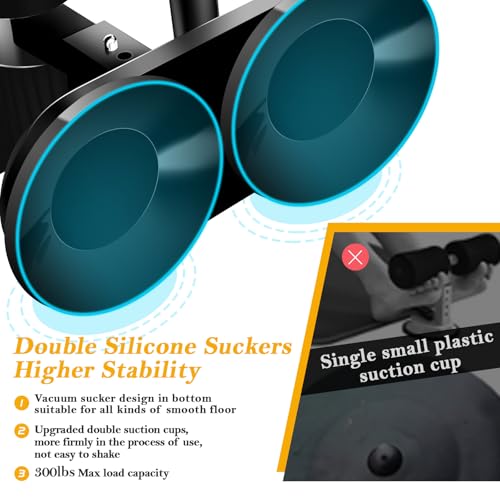 Portable Sit Up Bar with Dual Suction Cups - Adjustable Foot Holder