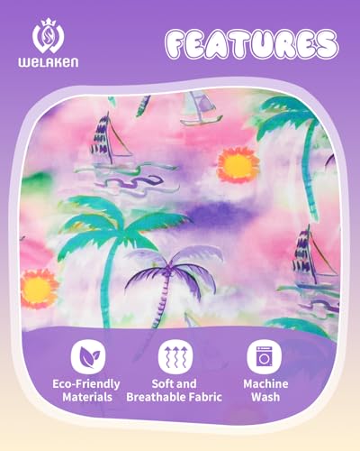 Girls' Pullover Hoodie Sweatshirt with Kangaroo Pocket - Tropical Dreamscape 5T
