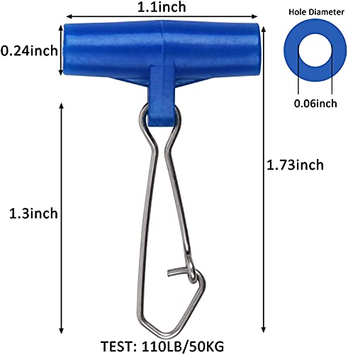 Fishing Line Sinker Slides with Duo Lock Snap - 10pcs