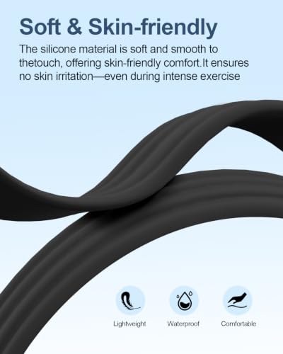 FireFit Black Silicone Sport Band Compatible with Fitbit Air Water-Resistant