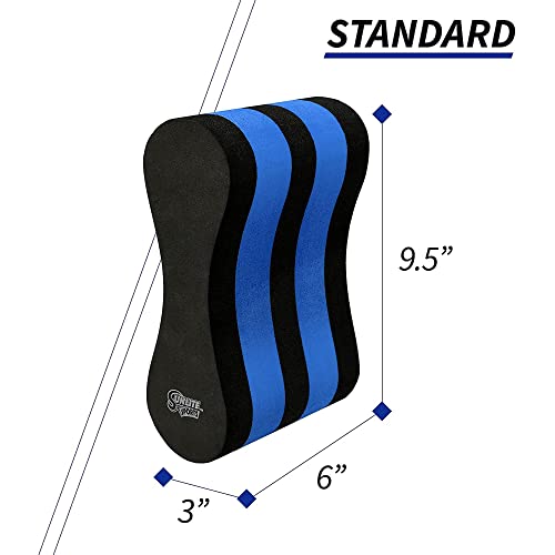 EVA 5-Layer Pull Buoy Leg Float - Pool Training Aid - Black with Blue
