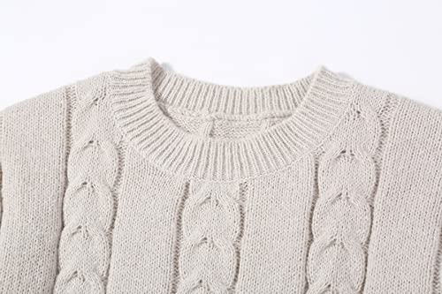 CHARTOU Women's Winter Chunky Cable Knit Long Skirt 2-Piece Outfit Set, X-Large Apricot