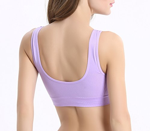 Vermilion Bird Women's 3 Pack Seamless Sports Bras with Removable Pads, X-Large, 8 Colors