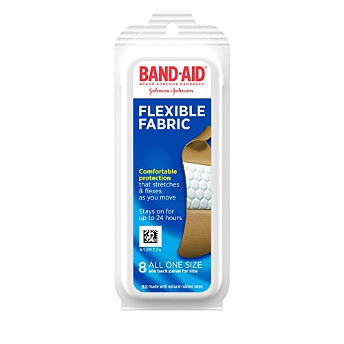 Flexible Fabric Adhesive Bandages for Wound Care, 8-Count Travel Pack