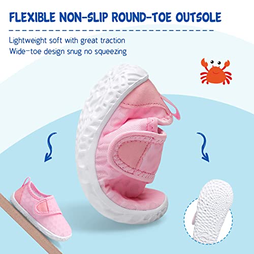 Toddler Water Shoes - Boys & Girls Quick-Dry Aqua Socks - Pink