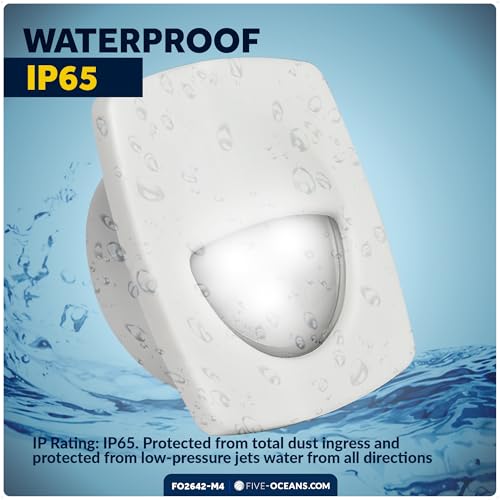 Five Oceans 2-1/4-Inch Marine Courtesy LED Lights - Pack of 4, Waterproof, Interior & Deck Use