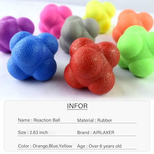 Reflex Reaction Training Ball - Pack of 3, 2.83 Inch