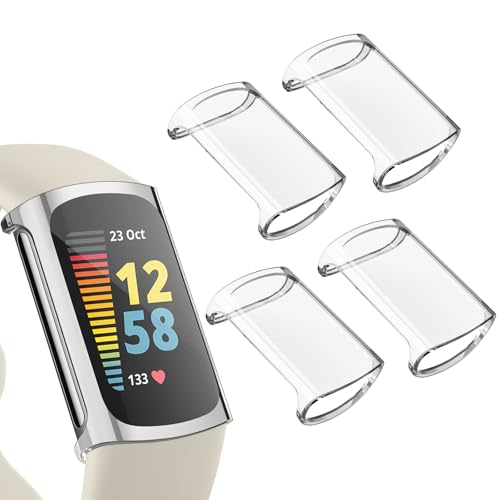 4-Pack Clear Screen Protector Case for Fitbit Charge 6/5