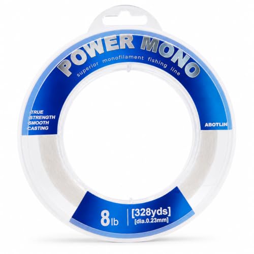 Clear Monofilament Fishing Line 8lb 328yd - Low Memory Nylon Wire