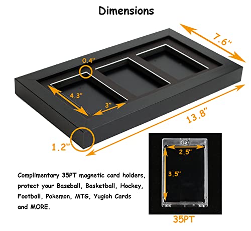 Bivitre 3-Piece Magnetic Card Display Frame with UV Protection for Trading Cards