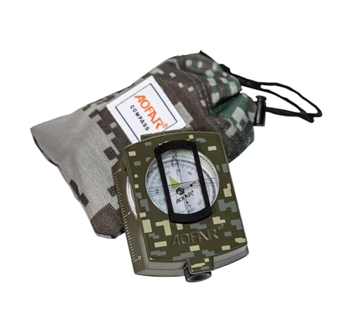 Military Compass - AF-4580 Lensatic Sighting, Waterproof, Camouflage