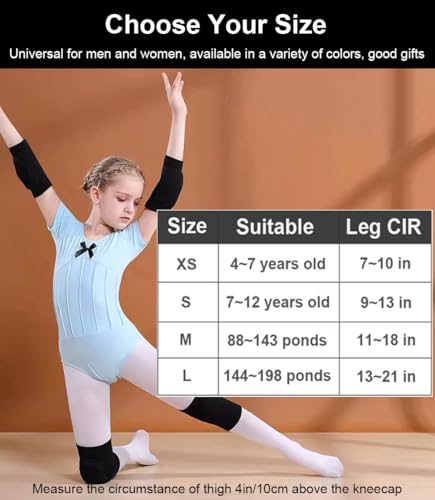 Knee Pads for Men & Women - Soft Protective Gear for Dance, Volleyball, Basketball - Medium Black