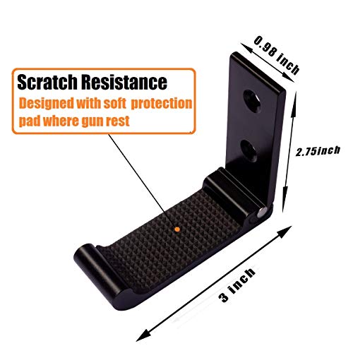 Folding Rifle Wall Mount with Padding - 2pcs Cushion & Round Head