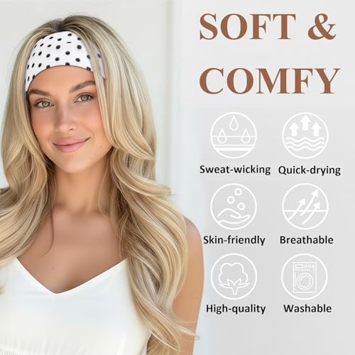 Polka Dot Headbands for Women - 8-Pack Cute Hair Accessories