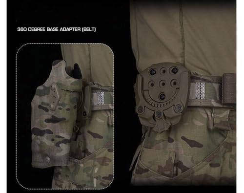 Black Mid-Low Ride Holster Platform Adapter Belt Loop with 360° Rotation and Adjustable Thigh Straps - JFFCESTORE