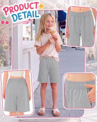 3 Pack Girls Athletic Shorts with Pockets - Summer Playwear