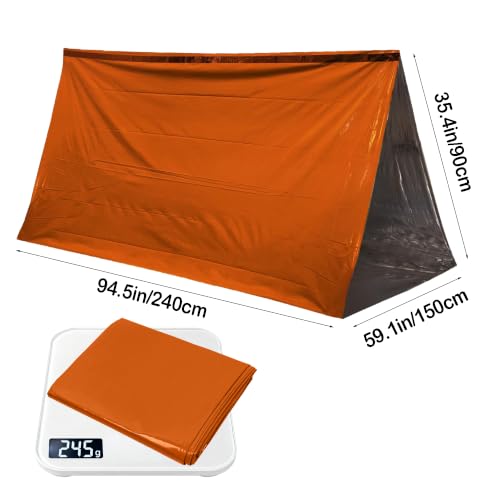Deecam 2-Person Mylar Emergency Tent Orange 94x59