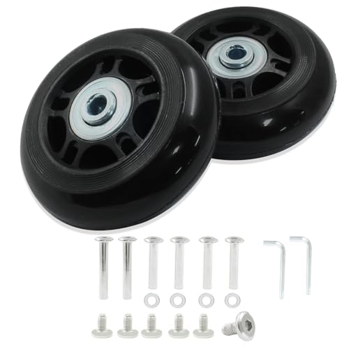 70mm x 24mm Suitcase Replacement Wheels - 2 Pack Black
